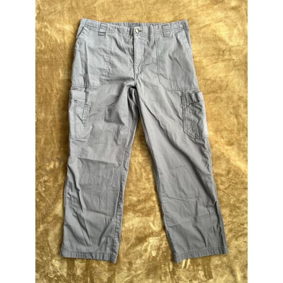 Carhartt Ripstop Boot Cut 8 Pocket Cargo Pant Mens Size Large Gray Classic Fit - Picture 1 of 7